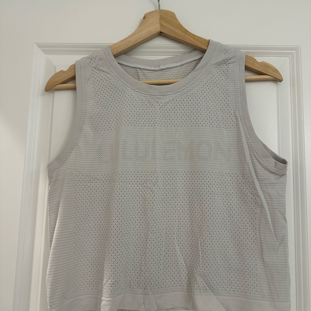 lululemon athletica off-white mesh Women's Top